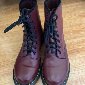 Dr. Martens Burgundy Lace Up Boots